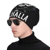 Berets Victory Or Valhalla Viking Cap Totenkopf mit Bart und Runen Mode Herbst Winter Street Skullies Beanies Hut Warme Dual-Use-Motorhaube