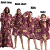 Family Matching Outfits Extra Long Hoodies Winter Sherpa TV Blanket Plush Fleece Family Matching Outfits Sweatshirts Avocado Dinosaur Homewear Oversized