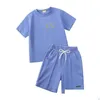 Conjuntos de ropa Diseñador de lujo 3 estilos Bebé Conjuntos de ropa para niños Ropa de marca clásica Trajes para niños Carta de manga corta de verano DHPMV