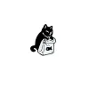 Cute Black White Cats Enamel Pins Dried Fish Bag Brooch Cartoon Animal Badges Denim Lapel Pin Jewelry Gift 2024226