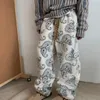 Calças femininas deeptown y2k streetwear cordeiro sweatpants oversized coreano moda velo escovado inverno harajuku calças vintage