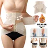 Mistrinim 3 em 1 Recuperação pós -parto Beliy Bely Body Shaper Tummy Girdle Corset Treiner Bandage Slimming Modelo bainha 240220