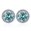 Stud S925 Sier Earrings Ear Fashion Diamond Earing Women Earring Sterling Earings Lady Moissanite Round Studs Bling Classic 1Ct Drop OT0P4