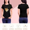 Benutzerdefiniertes HD-Boutique-Kurzarm-T-Shirt für Damen, doppelseitig bedruckt, verstärkter Kragen, nicht verformbar, atmungsaktive, doppelt gefaltete Manschetten, Bemalung, 100 % Baumwolle, 145 g, Schwarz