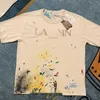 Mens SS23 Designer Lanvins T Shirt Shorts Fashion and Womens Beige Speckle Alphabet Print Trendy Trend Casual Loose Half Sleeve White Emnm