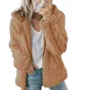 Jackets 2023 Winter Clothes Women Elegant Bear Teddy Faux Fur Coat Thick Warm Soft Fleece Jacket Female Pocket Zipper Coat Veste Femme