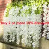 12 pièces glycine fleurs artificielles suspendus guirlande vigne rotin fausse fleur chaîne fleurs en soie pour la maison jardin décoration de mariage 240220