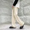 Pants Solid Color Suit Pants Men Fashion Society Mens Dress Pants Korean Loose Straight Flared Pants Mens Office Formal Trousers M2XL