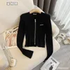 Miumiu Autumn and Winter New Womens Hot Girl Slim Fit Coat Pure Desire Style Show Thin Sticked Cardigan Sports