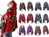 Kvinnor Bohemian Collar Plaid Hooded Filt Cape Cloak Poncho Fashion Wool Blend Winter Outwear Shawl Scarf DDA7553050195