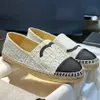 Espadrilles Designer schoen Luxe sneaker Dames Casual schoen Canvas Echt leer Loafers Klassiek design Laarzen Slipper Slippers per merk S573 007