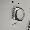 Pierścienie hurtowe grawerowane 3D solidne sier nazwa prostokąta Pierścień grawerowany sygnet Pierścień personalizuje litery Pierścienie moda biżuteria