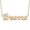 Breanna Name Necklace Custom Nameplate Pendant for Women Girls Birthday Gift Kids Best Friends Jewelry 18k Gold Plated Stainless Steel