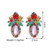 Boucles d'oreilles géométriques multicouches en cristal coloré, Piercing pour femmes, Design en métal bohème, bijoux à la mode