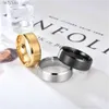 Solitaire Ring Hot 4 Colors Vintage Men's Ring rostfritt stål 8 mm bred matt dubbel Bevel Simple Ladies Ring Fashion Jewelry Present Partihandel 240226