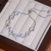 Bracelet de luxe en perles de Zircon pour femmes, couleur argent brillant, réglable, cristal, plaqué platine, nouvelle mode, bijoux cadeau, 2023, YQ240226