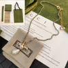 Collana vintage con perle di diamanti placcati in oro Collana regalo da donna di nuova progettazione Collana di rame con gioielli con ciondolo d'amore di alta qualità progettata per ragazze Boutique a catena lunga