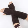 Fünf Finger Handschuhe Mode Frauen Männer Einfarbig Arm Wärmer Lange Fingerlose Stricken Fäustlinge Herbst Winter Frühling Warm12558