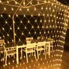 Cordes 1.5x1.5m 96LED 8 modes prise ue 220V Net LED chaîne lumière Festival décoration de noël année cérémonie de mariage étanche