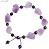 Beaded Natural Amethyst Diy Bracelet Irregular Healing Stone Purple Gravel Mineral Specimen Raw Quartz Crystal Necklace Gifts Jewelry YQ240226