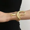 Bangle Gothic Unisex węża w kształcie węża otwarte bransoletki dla kobiety mężczyźni punkowy hip-hop metalowy tekstura bransoletki imprezowe prezenty biżuterii