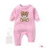 Strampler 6 Farben Designer Niedliche Neugeborene Babykleidung Set Säugling Jungen Druck Bär Strampler Mädchen Overall 0-12 Drop Lieferung Baby, Kinder M Dhosy