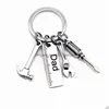 Key Rings New Stainless Steel Keychain Dad Papa Grandpa Diy Hammer Screwdriver Wrench Dads Tools Key Chain For Fathers Day Dhgarden Dhkc5
