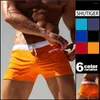 Herren-Shorts, lässig, Sommer, hawaiianischer Badeanzug, einfarbig, Bandage, Badehose mit Tasche, Strand-Badeanzug