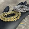 Klaar om hiphop sieraden 6,0 mm touwketting 18k vergulde Vvs Moissanite diamanten halsketting 925 sterling zilveren touwketting te verzenden