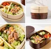 Scatole Bento giapponesi 3 griglie Scatola da pranzo in legno da cucina Scatole da sushi in legno naturale ecologico Contenitore per alimenti Ciotola per stoviglie LT780