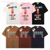 Herren-T-Shirts, Designer-G-Familie, High Edition, reine Baumwolle, klassische Sommer-Modemarke, kurzärmeliges T-Shirt, bedrucktes Paar, lockeres Regenbogen-Top für Männer und Frauen O84X