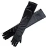 Five Fingers Gloves Satin Women Long Finger Elbow Sun Protection Opera Evening Party Prom Costume Fashion Black Red White Grey12168