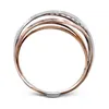 Creative Multi-Layer Twining rostfritt stål bröllopsringar för kvinnor Vintage Rose Gold Silver Color Engagement Ring Jewelry252U