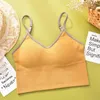 Camisoles Tanki Kobiety seksowne uprawne rurka stanik stanika żeńska bielizna wyściełana podstawowa podstawowa zbiornik Y2K bawełna stała kolor camisole bieliznę