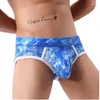 Underpants Sexy Gay Underwear Men Hollow Back Briefs Shorts Man Print Panties Low Waist Pouch Cueca Calzoncillo Plus Size M-XXL