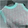 Conjuntos de ropa Ropa de diseñador para niños más nuevos Primavera Otoño Trajes para niñas coreanas Suéter de punto sin mangas Top y letra FL Printi Otae3