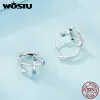 Orecchini Wostu 925 Orecchini a cerchio di ancoraggio in argento sterling Serie Serie Sea per Women Girl Ear Weli