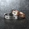 Anello solitario anello minimalista in acciaio titanio anelli vuoti numeri romani fortunati anelli cz cristalli alla moda amante della festa anello coppia gioielleria 240226
