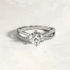 Bandringar fashionabla kvinnors smycken ring elegant kristallvatten diamantring kvinnors tillbehör brud bröllop fest ring presentförlovningsring j240226