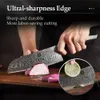 Kök Knivar Xinzuo 7,3 tum Santoku Knife VG10 Damascus Steel Ergonomics Hantera nya kök Knivar Persistens Skarpa Cleaver Meat Knife Q240226