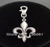 Vintage Argent Fleur De Lis Fleur De Lys Porte-clés Pendentif Fermoir Pivotant Porte-clés En Métal Pour Clés De Voiture Porte-clés DIY Sac Sac À Main Bijoux 3192738