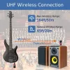 Guitar XIAOKOA Wireless Guitar System Rechargeable Upgrated LED Screen15 Channels UHF Wireless Guitar Transmitter Receiver For Electric