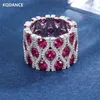 KQDANCE Vrouw Gemaakt Smaragd Tanzanite Ruby Ring Met Blauwe Rode Steen 18K Wit Vergulde Ringen Sieraden Trend 220212218v