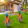 Vexercisehoop Metal Agave Yard Art、Tequila Rustic Garden Sculpture Satue、Metal Ligave Plants Outdoor Decor、