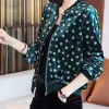 Jackets Oversize 5xl Black Velvet Jackets Mother Dot Printing Casual Chaqueta Women Loose Retro Spring Outerwear Baseball Short Cardigan