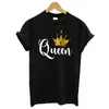 Bijpassende familie-outfits Nieuw Koning Koningin 1pc Family Look Katoenen T-shirt Moeder Vader Baby Bijpassende familie bijpassende outfits Look Mama en ik-shirt