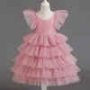 Little Girls Summer Dress Ruffle Beach Layer Tulle Birthday Party Princess Dresses Children Holiday Holiday Casual Wear 310 år 240223