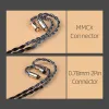 Accessories NiceHCK BlackCat Earphone Cable Zinc Copper Alloy Oil Soaked Upgrade Wire 4.4 MMCX 0.78mm QDC N5005 2Pin for TANGZU FUDU IEM