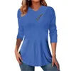 Dames T-shirts Herfst En Winter Modellen Mode V-hals Shirt Met Lange Mouwen Kleur Splitsen Casual Raglan Tee Spandex Mouw