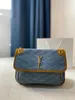 Designertas NIKI Denim Tas Dames Schoudertas Tannine Denim Serie V-gewatteerde Vintage Tas Handtas Crossbody Tas Portemonnee Geschenkdoos Pakket handtas Luxe 27cmx21